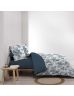 Housse de couette 240x260 cm + taies - Gaze de coton - Roses bleues