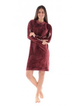 CHEMISE DE NUIT BORDEAUX LUCETTE