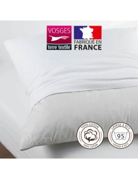 Protège taie rectangle 50 x 75 cm molleton 100% coton France