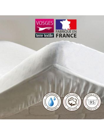 Alèse protège-matelas 90 x 190 cm imperméable 100% coton France