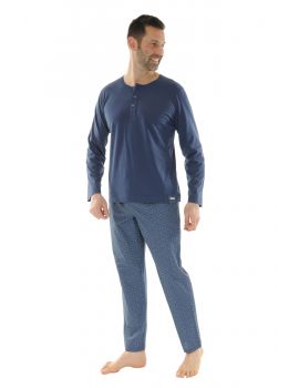 PYJAMA LONG HOMME BLEU JUDE