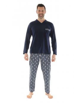 PYJAMA LONG HOMME BLEU JOCELYN