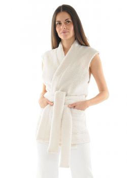 GILET COURT BLANC IDYLLE