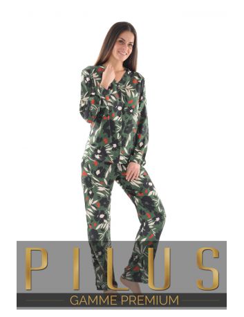 PYJAMA BOUTONNE VERT INDRA